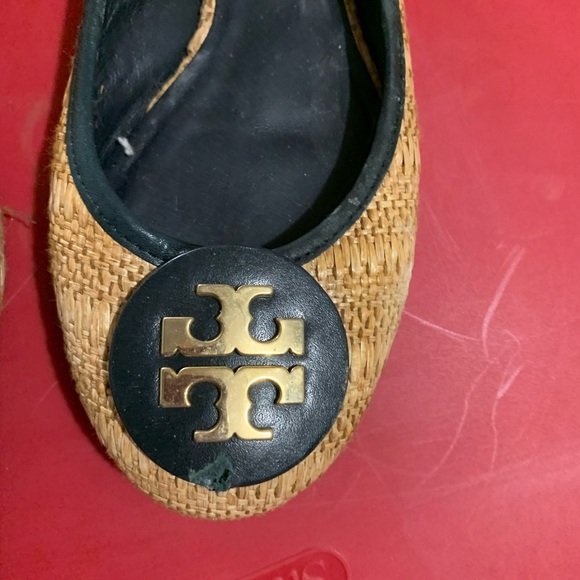 Tory Burch Revia raffia straw ballet - navy blue natural straw - Picture 5 of 6